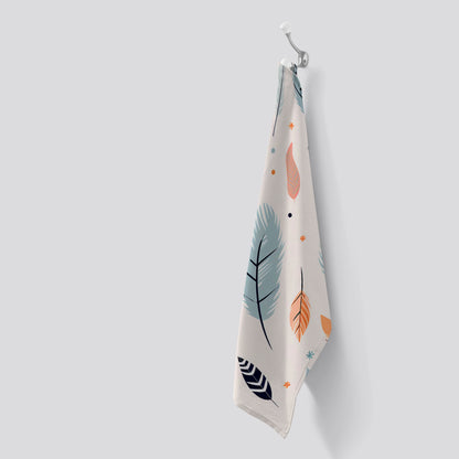 Pastel Feather Pattern Tea Towel