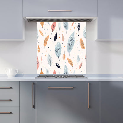 Pastel Feather Pattern Kitchen Splashback