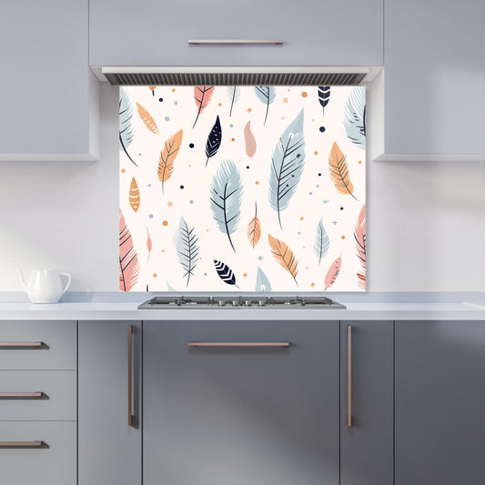 Pastel Feather Pattern Kitchen Splashback