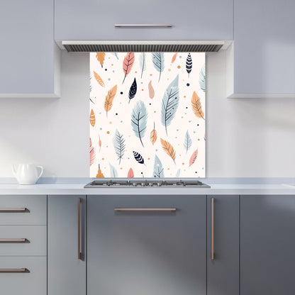 Pastel Feather Pattern Kitchen Splashback