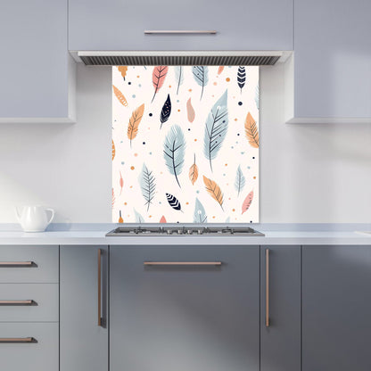 Pastel Feather Pattern Kitchen Splashback