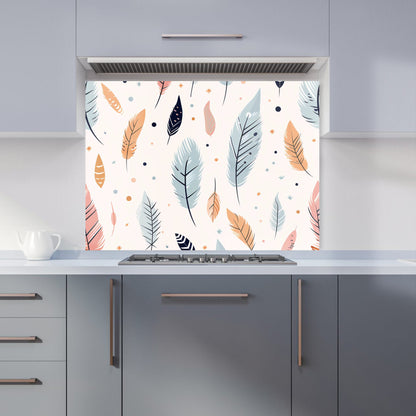 Pastel Feather Pattern Kitchen Splashback