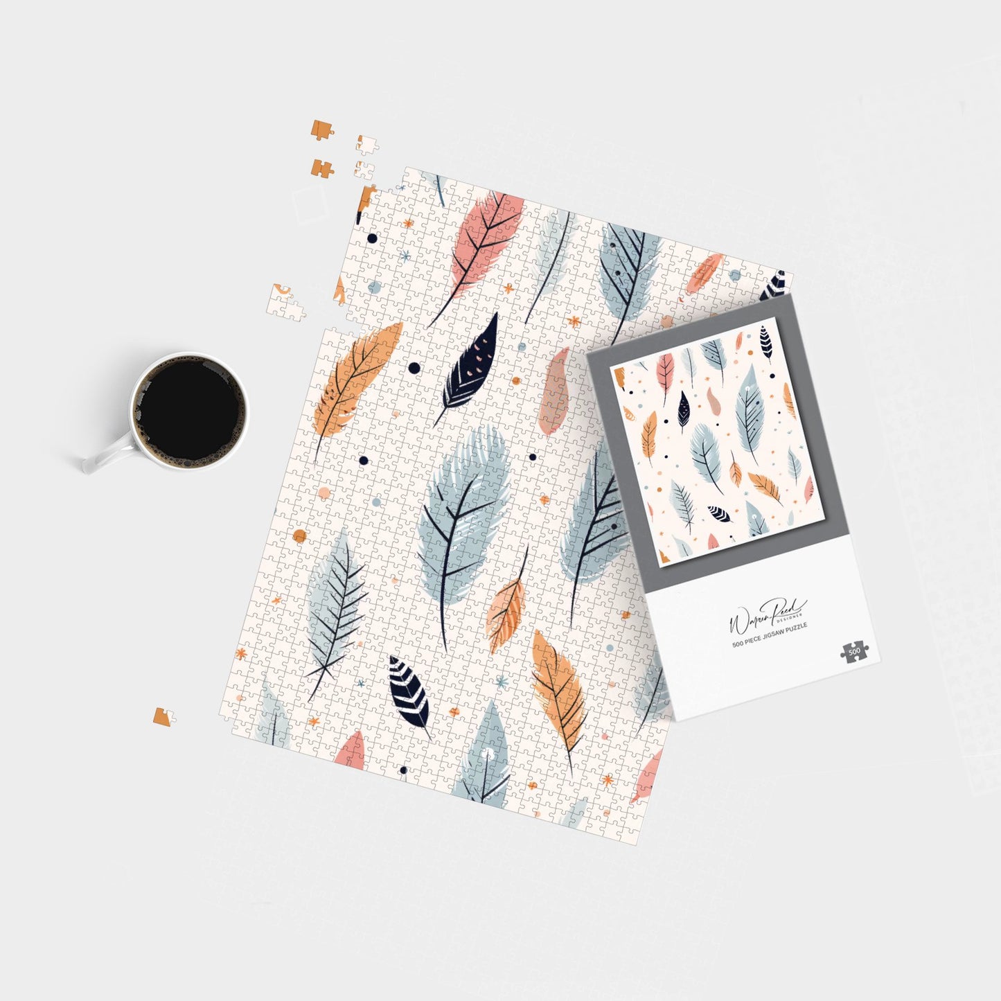 Pastel Feather Pattern Jigsaw Puzzle