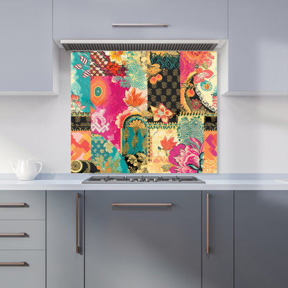 Patchwork Mixed Textiles Kitchen Splashback