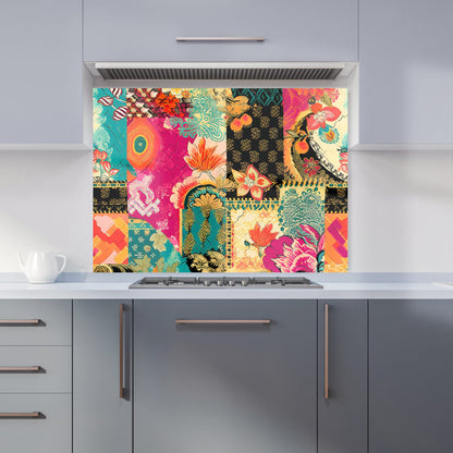 Patchwork Mixed Textiles Kitchen Splashback