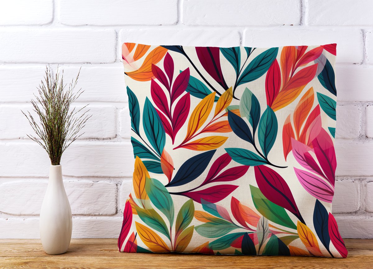 Bright Leaves Pattern Cushions