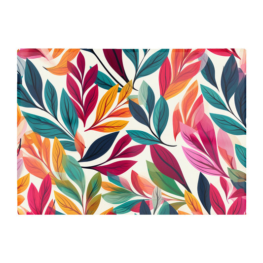 Bright Leaves Pattern Glass Chopping Board