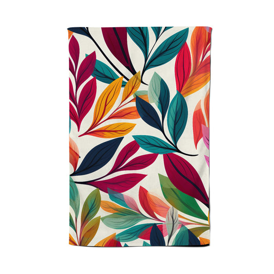 Bright Leaves Pattern Tea Towel