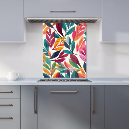 Bright Leaves Pattern Kitchen Splashback