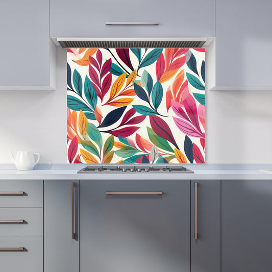 Bright Leaves Pattern Kitchen Splashback