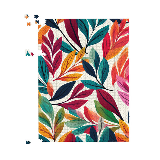 Bright Leaves Pattern Jigsaw Puzzle