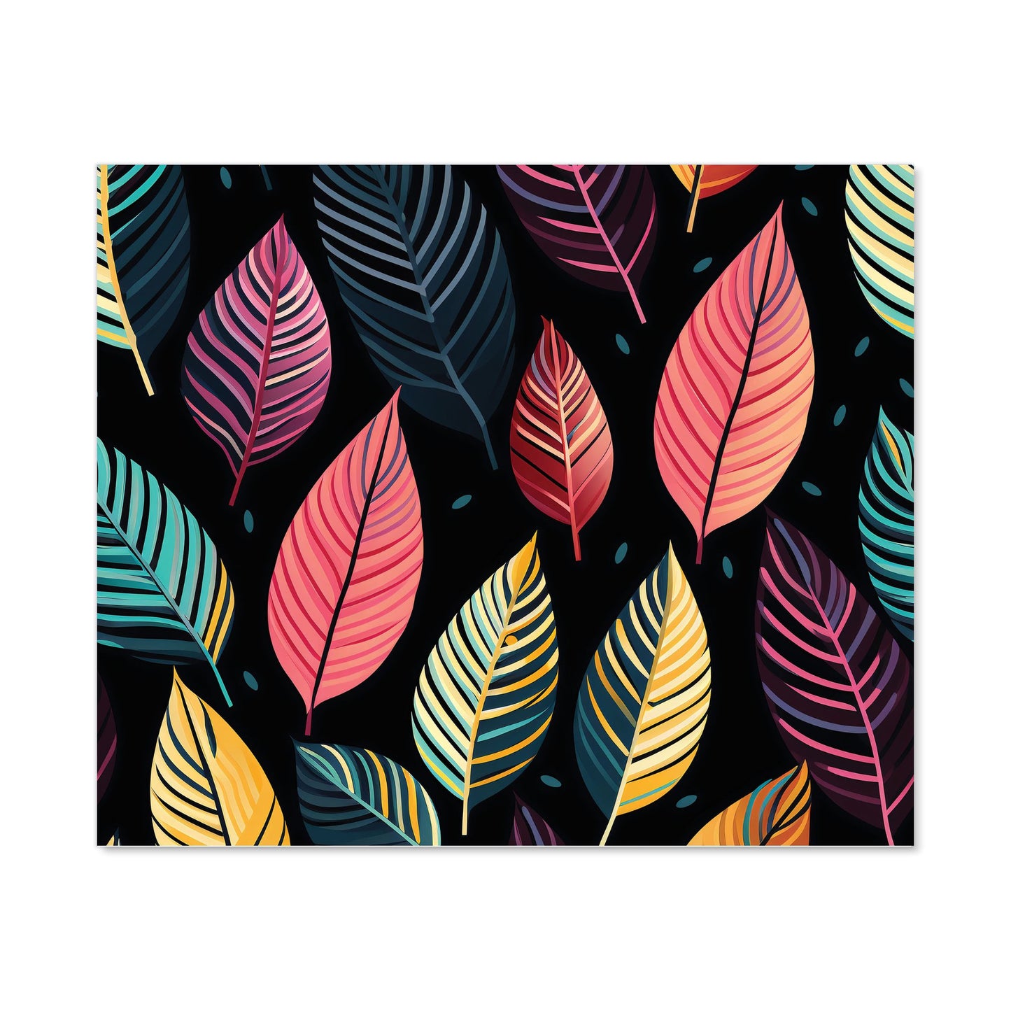 Colourful Leaves Pattern Kitchen Splashback