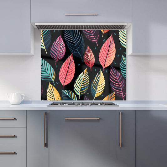 Colourful Leaves Pattern Kitchen Splashback
