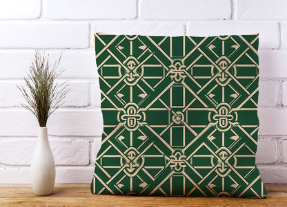 Green Lattice Design Cushions