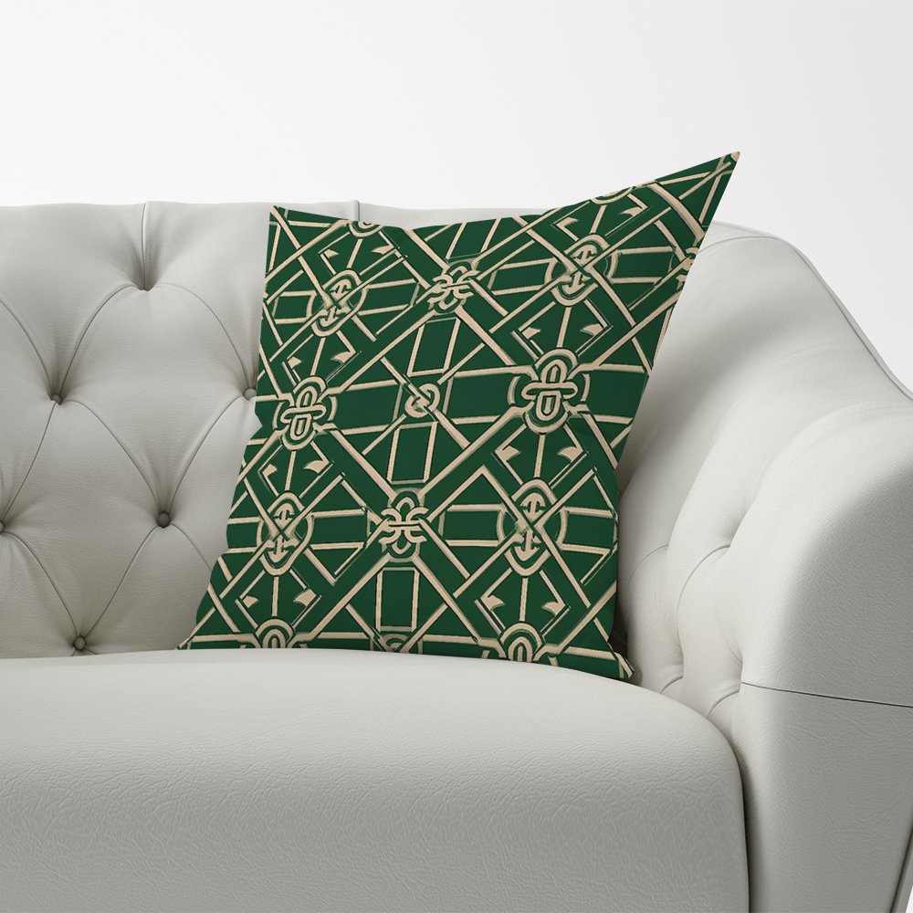Green Lattice Design Cushions