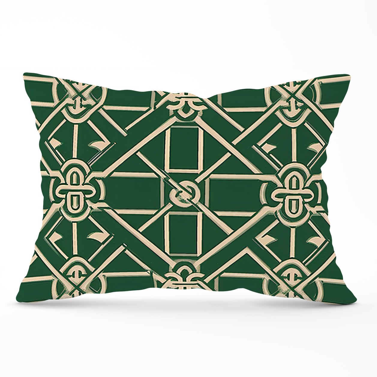 Green Lattice Design Cushions