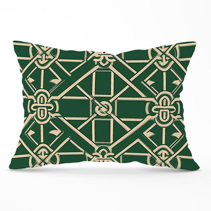 Green Lattice Design Cushions