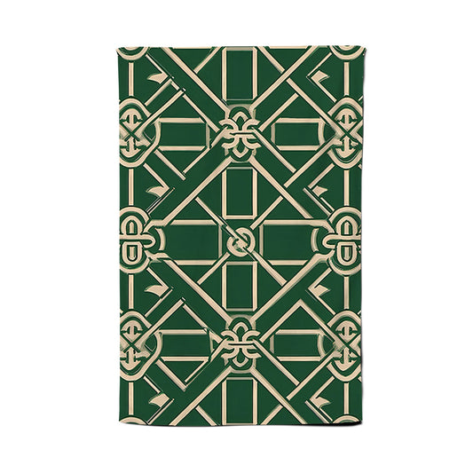 Green Lattice Design Tea Towel