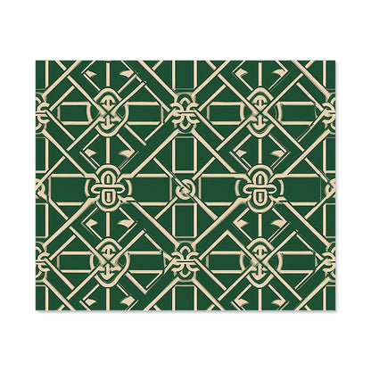 Green Lattice Design Kitchen Splashback