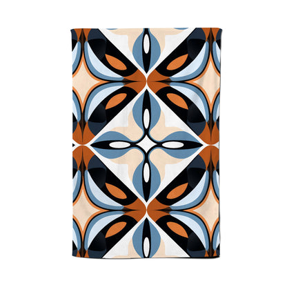 Brown And Blue Geometric Pattern Tea Towel