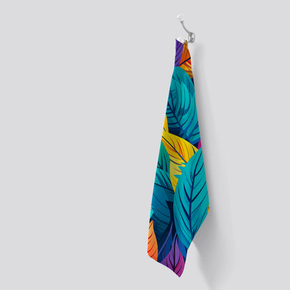 Bright Colourful Leaves Tea Towel