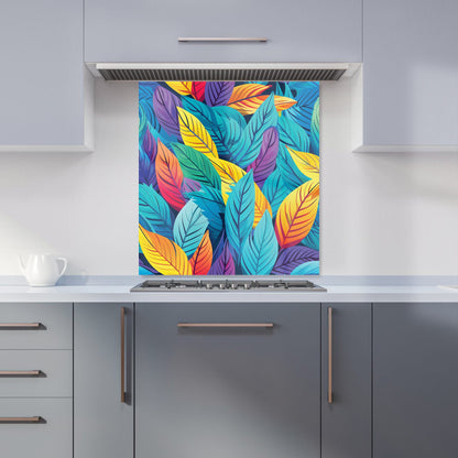 Bright Colourful Leaves Kitchen Splashback