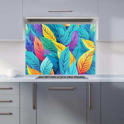 Bright Colourful Leaves Kitchen Splashback