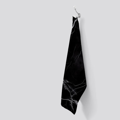 Black Marble Pattern Tea Towel