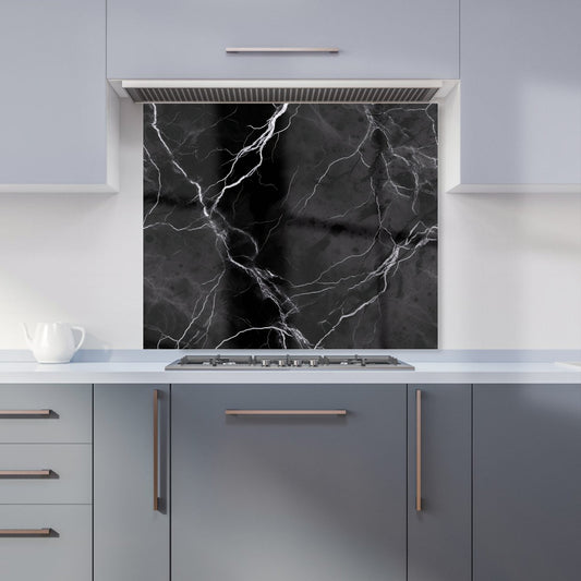 Black Marble Pattern Kitchen Splashback