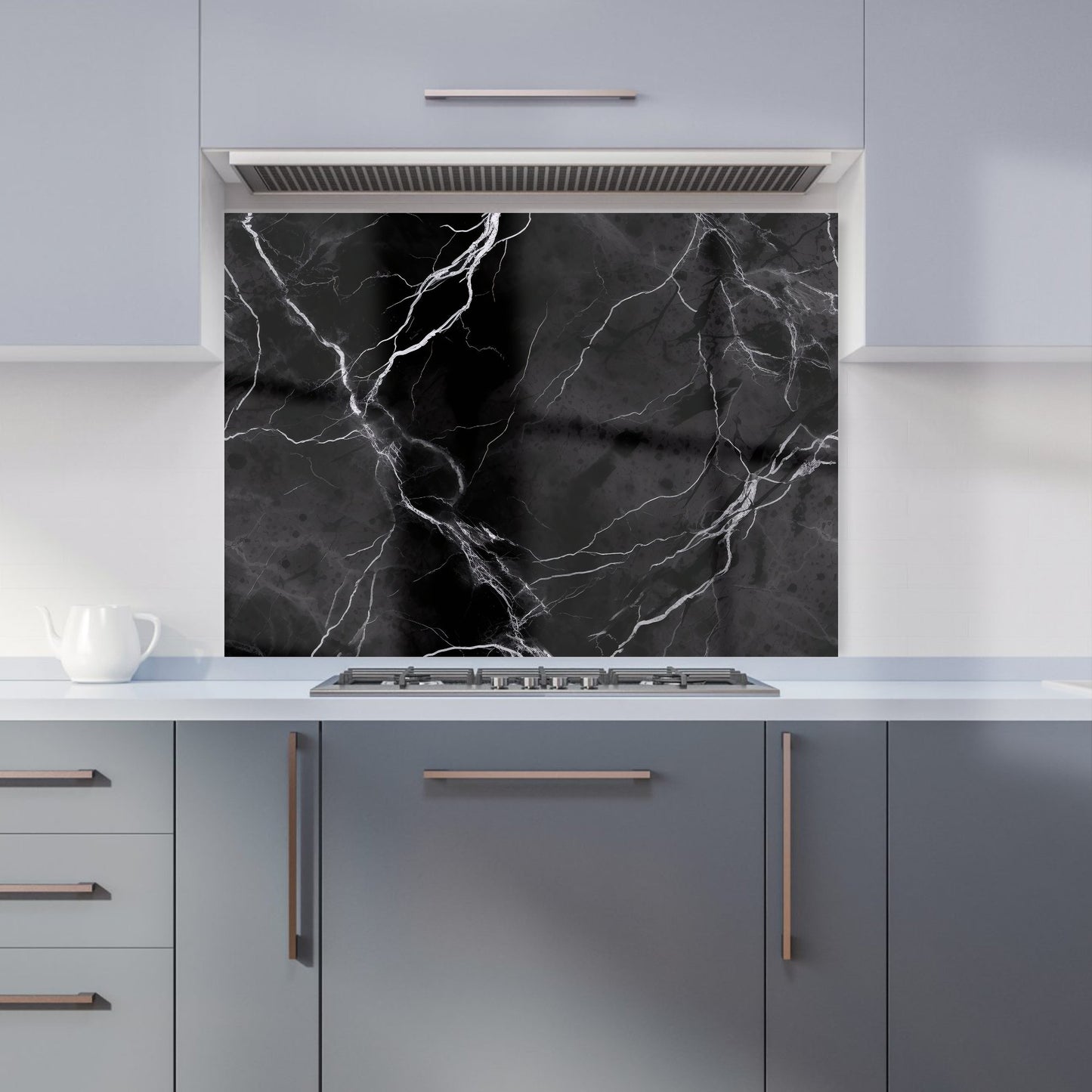 Black Marble Pattern Kitchen Splashback