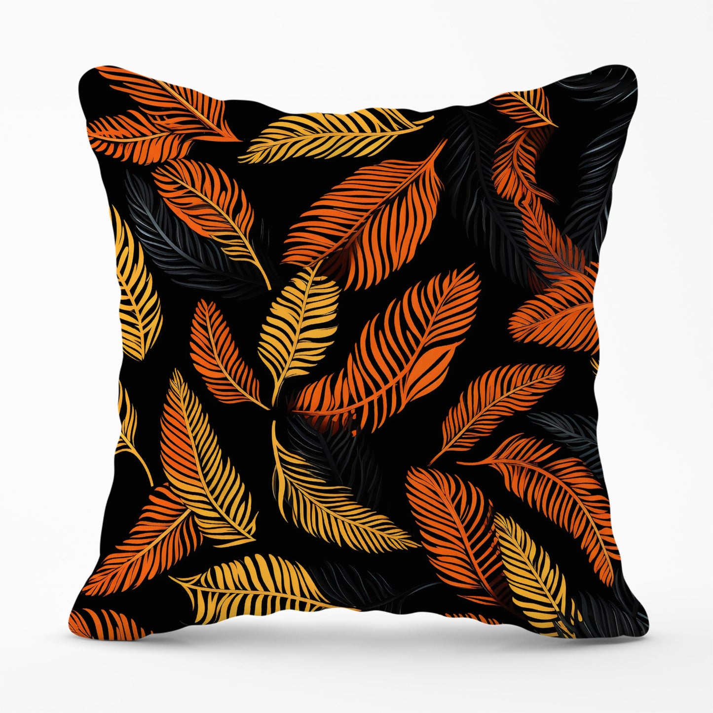 Orange Feather Leaves Cushions