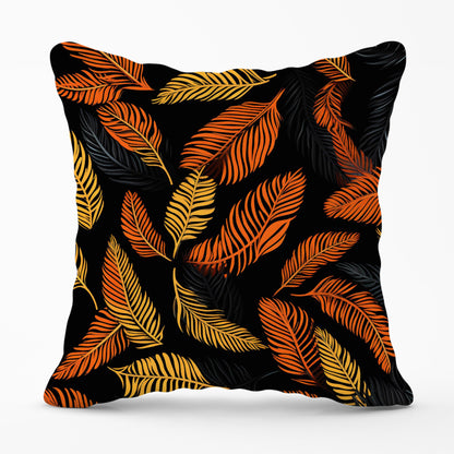 Orange Feather Leaves Cushions