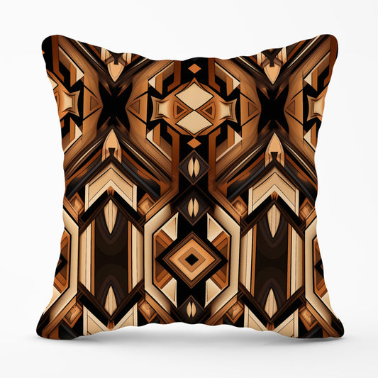 Black And Brown Intricate Pattern Cushions