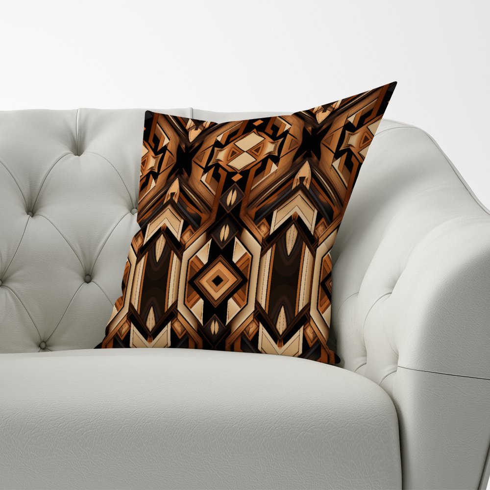 Black And Brown Intricate Pattern Cushions