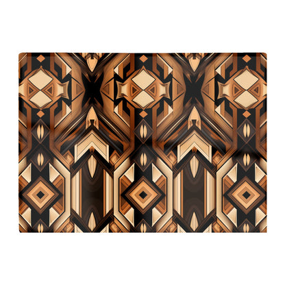 Black And Brown Intricate Pattern Glass Chopping Board