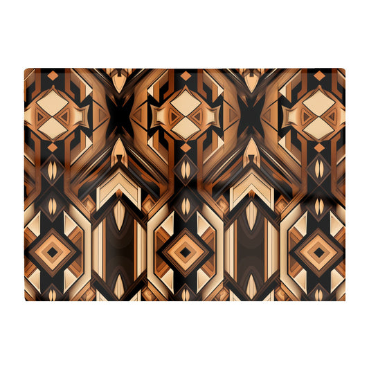 Black And Brown Intricate Pattern Glass Chopping Board