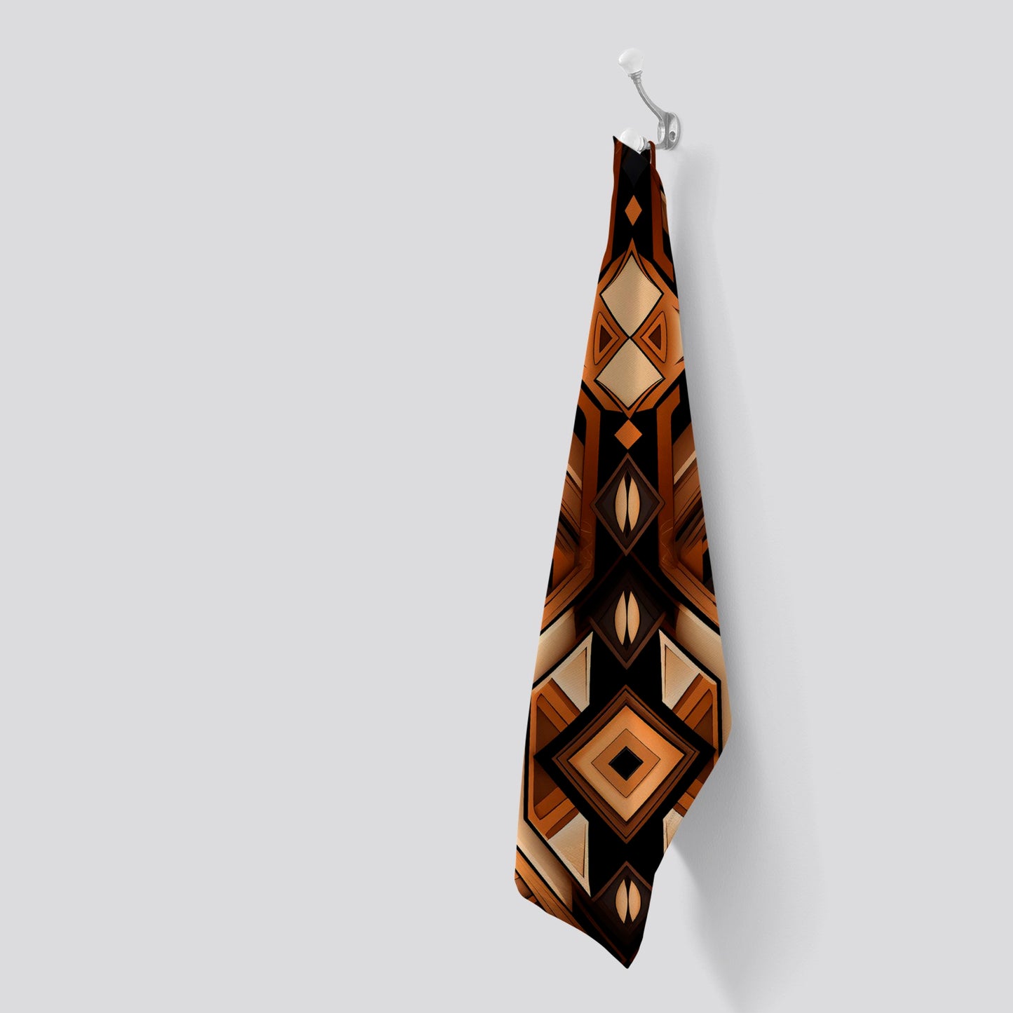 Black And Brown Intricate Pattern Tea Towel