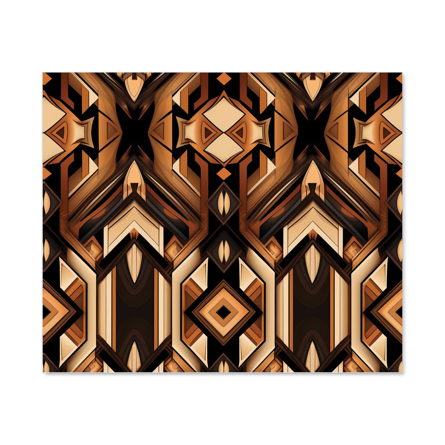 Black And Brown Intricate Pattern Kitchen Splashback
