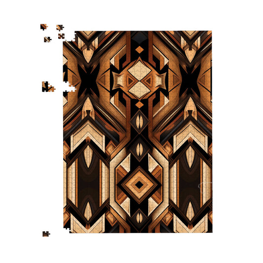 Black And Brown Intricate Pattern Jigsaw Puzzle
