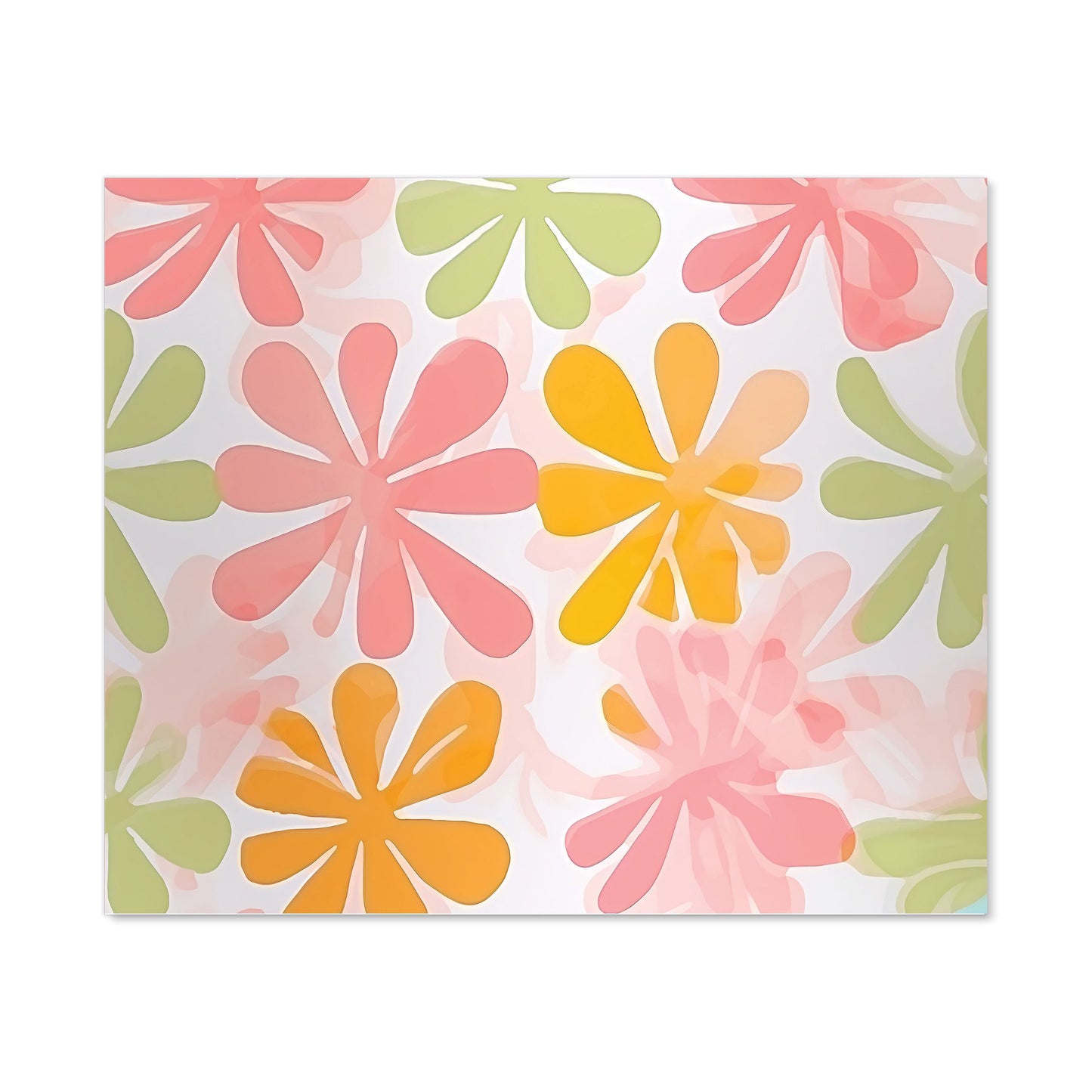 Yellow And Pink Flowers Kitchen Splashback