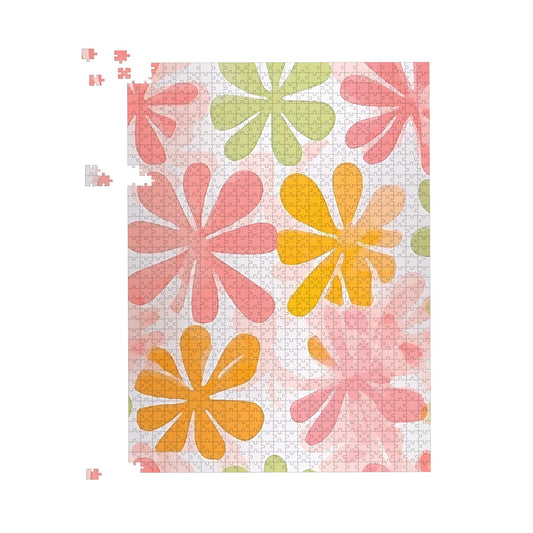 Yellow And Pink Flowers Jigsaw Puzzle