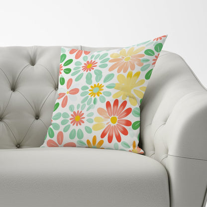 Green and Yellow Flowers Cushions