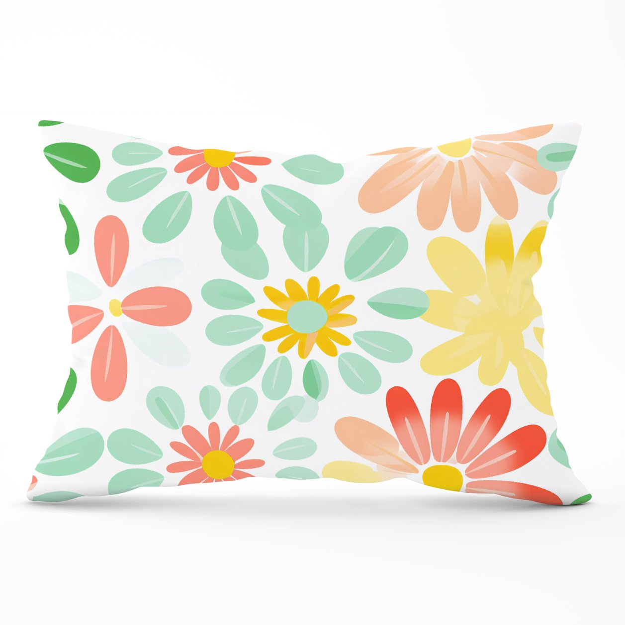 Green and Yellow Flowers Cushions