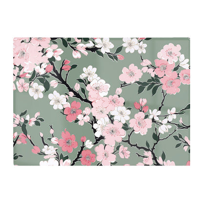 Pink Floral Abstract Pattern Glass Chopping Board