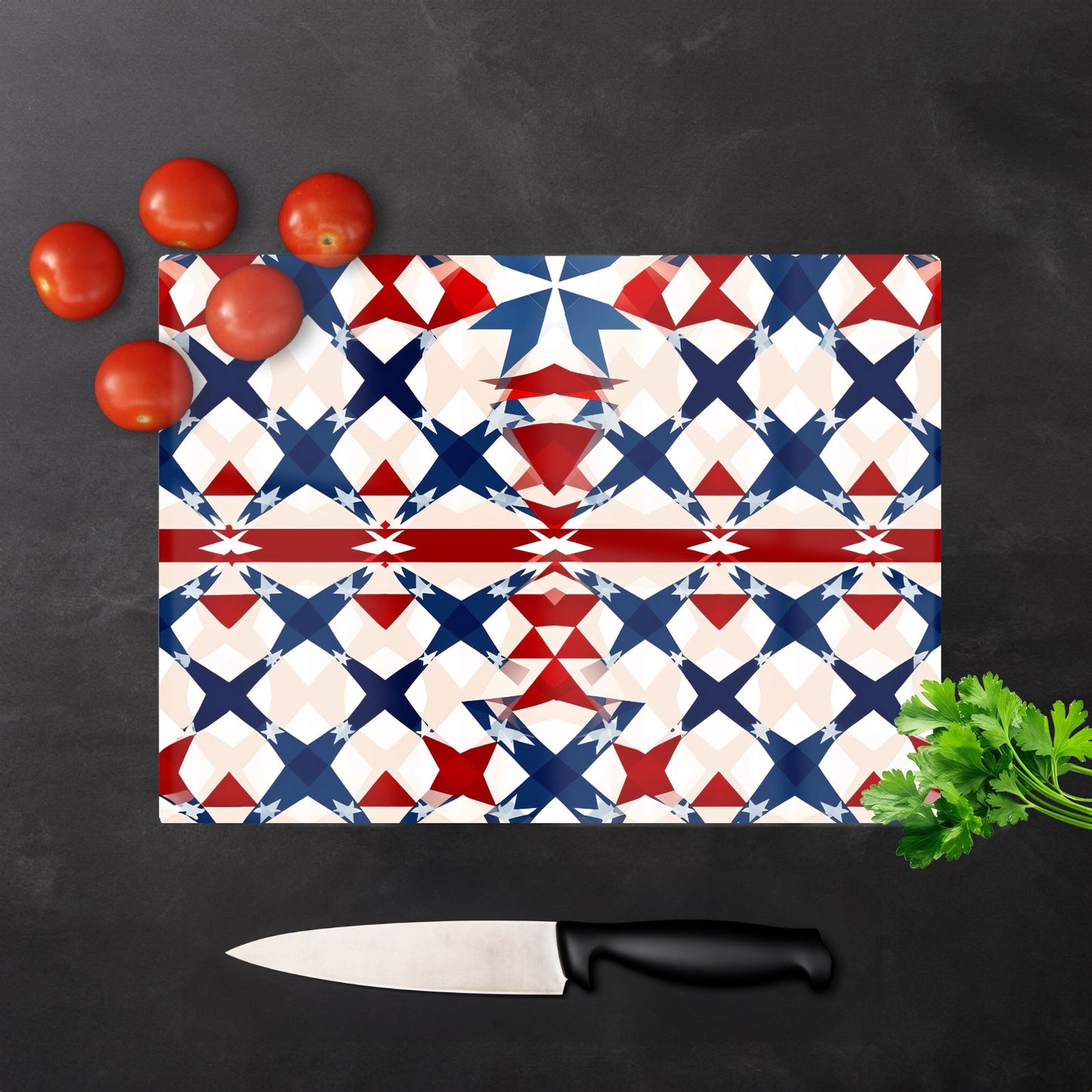 American Flag Abstract Pattern Glass Chopping Board