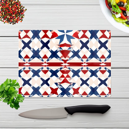 American Flag Abstract Pattern Glass Chopping Board