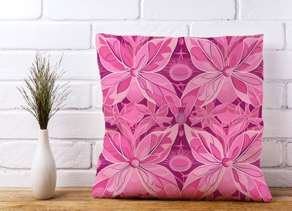 Pink Abstract Floral Design Cushions