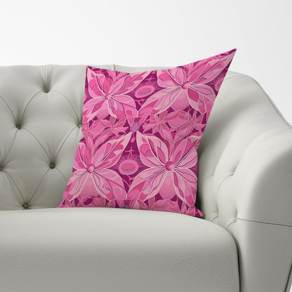 Pink Abstract Floral Design Cushions