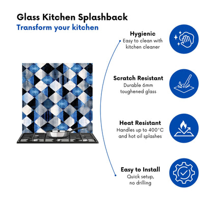 Square Checkered Pattern Kitchen Splashback