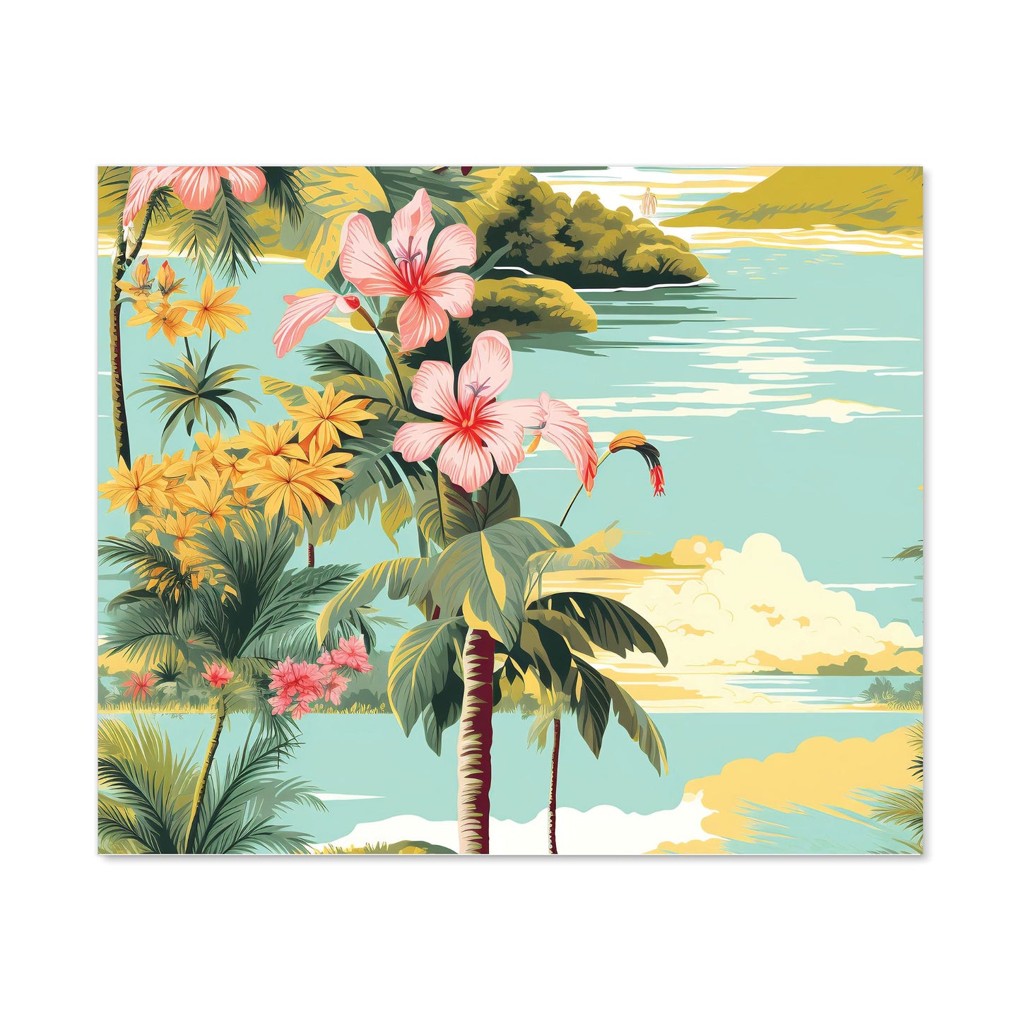 Palm Trees and Hibiscus Kitchen Splashback